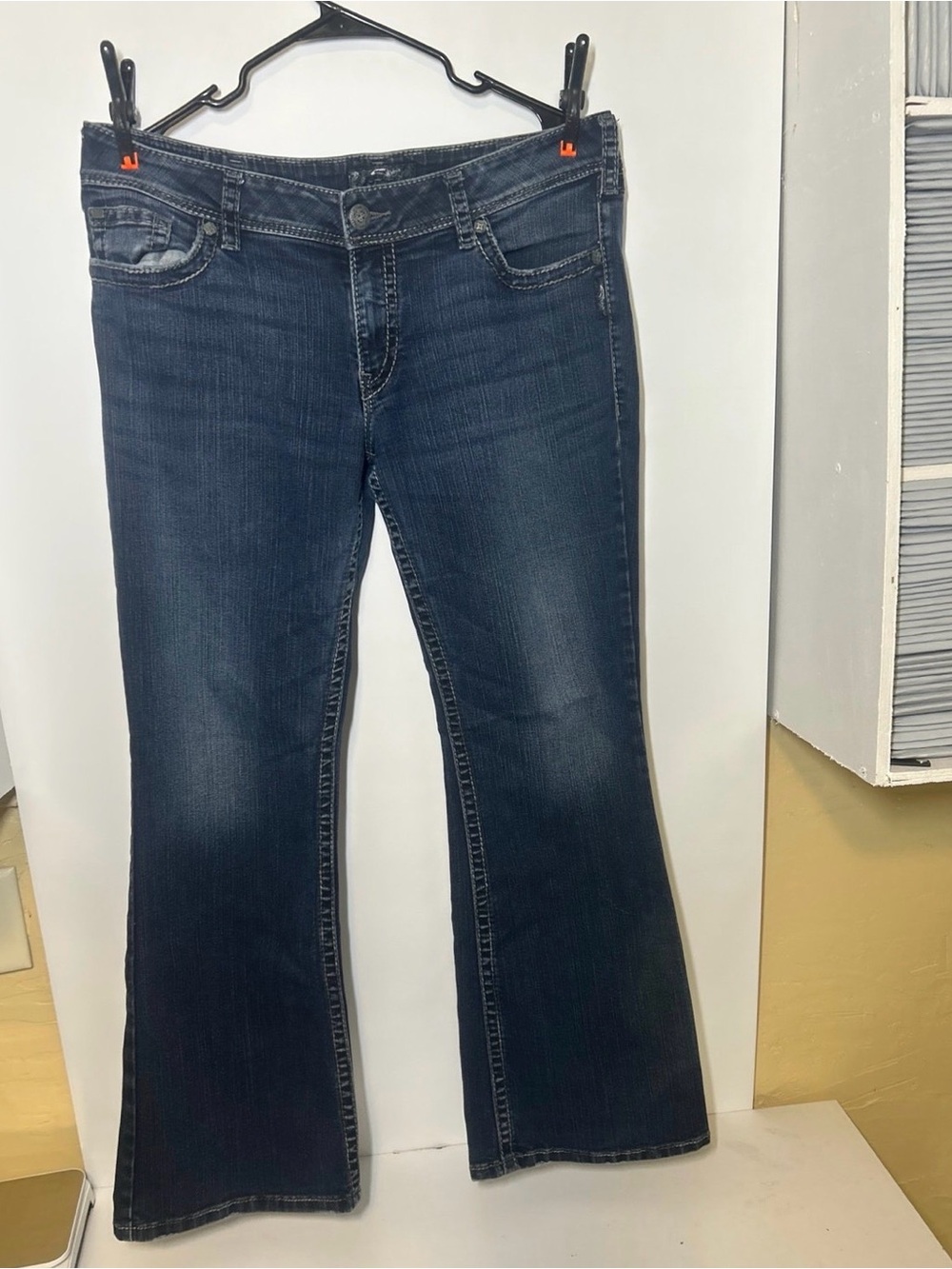 Women's Dark Blue Flare Jeans - silver suki surplus 36x32